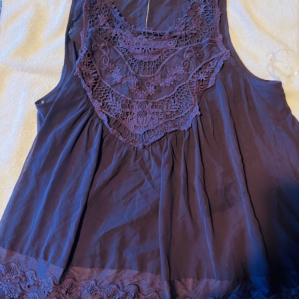 Entro Deep Purple Lace Tank Top
